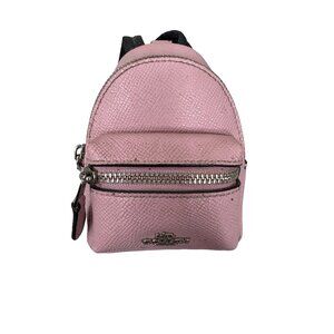 Coach Leather Mini Court Backpack Bag Charm Keychain Crossgrain Faded Blush Pink